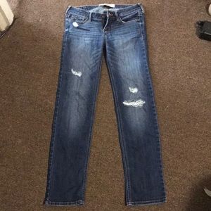 Slightly distressed skinny jeans